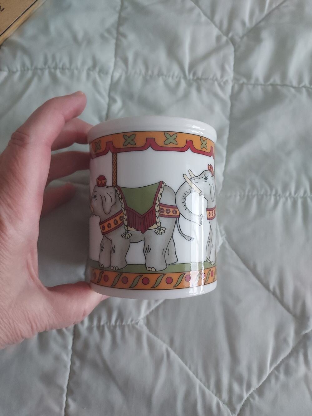 Elephant Carousel Coffee Mug Petite Size Vintage Classic